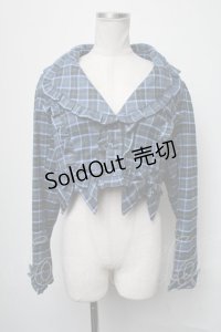 axes femme kawaii / タータンチェックジャケット  ブルー S-25-03-17-045-AX-JA-HR-ZS