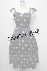 axes femme / ブーケ柄ドットワンピース  黒 S-25-03-20-054-AX-OP-HR-ZS
