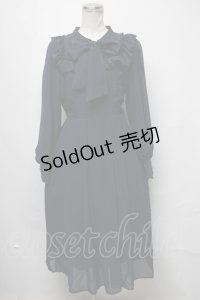 axes femme / ラッフルフリルシフォンワンピース  紺 S-25-03-20-055-AX-OP-HR-ZS