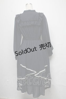 画像2: axes femme / ラッフルフリルシフォンワンピース  紺 S-25-03-20-055-AX-OP-HR-ZS