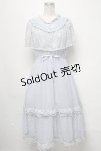 axes femme / ヴィンテージ風サマードレス  サックス S-25-03-20-061-AX-OP-HR-ZS