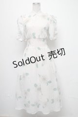 axes femme / フリル袖シャーリングワンピース  キナリ S-25-03-20-066-AX-OP-HR-ZS