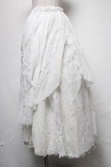h.NAOTO / ロゴptガーゼレイヤードロングスカート  白 S-25-03-20-073-HN-SK-HR-ZS