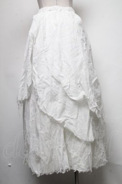 画像2: h.NAOTO / ロゴptガーゼレイヤードロングスカート  白 S-25-03-20-073-HN-SK-HR-ZS