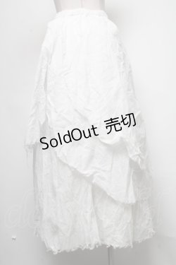 画像2: h.NAOTO / ロゴptガーゼレイヤードロングスカート  白 S-25-03-20-073-HN-SK-HR-ZS