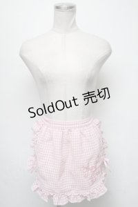 Angelic Pretty / オリジナルロゴギンガムフリルエプロン  ピンク S-25-03-20-078-AP-SK-HR-ZS