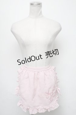 画像1: Angelic Pretty / オリジナルロゴギンガムフリルエプロン  ピンク S-25-03-20-078-AP-SK-HR-ZS