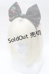 HELL CAT PUNKS / さくらんぼ柄リボンカチューシャ  黒 S-25-03-20-012-PU-AC-HR-ZT168-F004