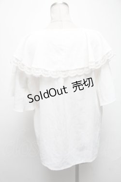 画像2: axes femme / 刺繍入ケープブラウス  白 S-25-03-20-021-AX-BL-HR-ZS