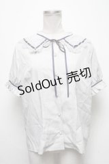 axes femme / カットワークブラウス  グレー S-25-03-20-027-AX-BL-HR-ZS