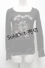 PEACE NOW / Rose of Emilyプリントカットソー  黒 S-25-03-20-030-PU-TS-AS-ZS
