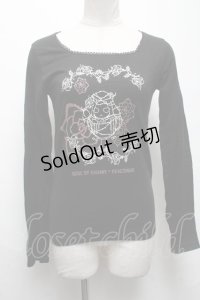PEACE NOW / Rose of Emilyプリントカットソー  黒 S-25-03-20-030-PU-TS-AS-ZS