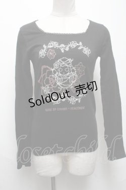 画像1: PEACE NOW / Rose of Emilyプリントカットソー  黒 S-25-03-20-030-PU-TS-AS-ZS