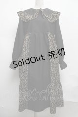 merry jenny / 切替flowerフリルワンピース  黒 S-25-03-22-055-LO-OP-HR-ZS