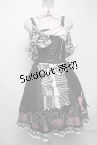 metamorphose / Barbie リボンドレスセット  黒ｘピンク S-25-03-22-071-ME-OP-AS-ZS