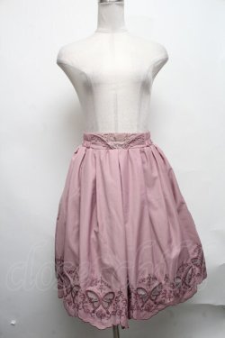 画像1: axes femme POETIQUE / 蝶柄透かし刺繍スカート  ピンク S-25-03-22-080-AX-SK-AS-ZS