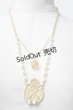 画像1: Angelic Pretty / Chess Chocolateエンブレムネックレス  ゴールド S-25-03-22-013-AP-AC-HR-ZS