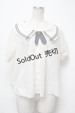画像1: Fi.n.t / タイブローチ付きブラウス  オフ S-25-03-22-020-CA-BL-HR-ZS