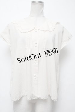 画像1: F i.n.t / リボン刺繍半袖ブラウス  オフ S-25-03-22-021-CA-BL-HR-ZS