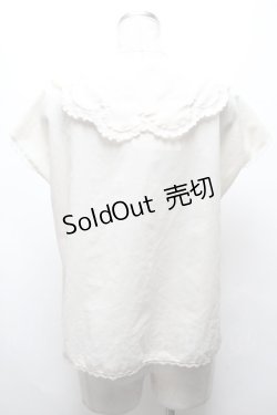 画像2: F i.n.t / リボン刺繍半袖ブラウス  オフ S-25-03-22-021-CA-BL-HR-ZS