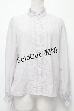 画像1: axes femme POETIQUE / フリルスタンドカラーブラウス  グレー S-25-03-22-026-AX-BL-HR-ZS
