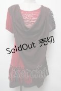 Rozen Kavalier / ドレープレイヤードプリントトップス  赤ｘ茶 S-25-03-22-029-OO-TO-HR-ZS