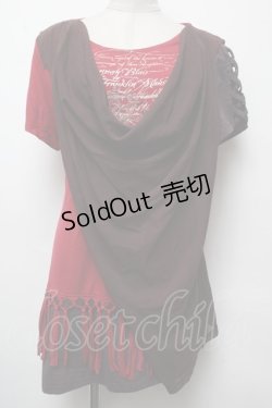 画像1: Rozen Kavalier / ドレープレイヤードプリントトップス  赤ｘ茶 S-25-03-22-029-OO-TO-HR-ZS
