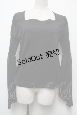 画像1: BPN / 袖シフォン切替カットソー  黒 S-25-03-22-037-GO-TO-AS-ZS