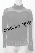 Ank Rouge / フリルリブトップス  黒 S-25-03-22-039-CA-TO-AS-ZS