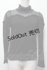Ank Rouge / フリルリブトップス  黒 S-25-03-22-039-CA-TO-AS-ZS