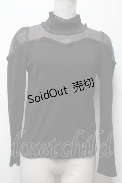 画像1: Ank Rouge / フリルリブトップス  黒 S-25-03-22-039-CA-TO-AS-ZS