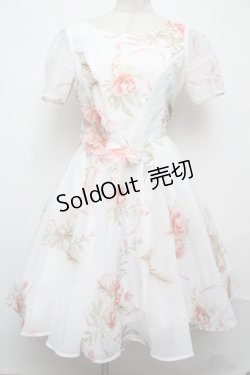 画像1: 【SALE】Secret Honey / ブーケリボン ドレス（美女と野獣ver.)  白 S-25-03-22-043-CA-OP-AS-ZT351