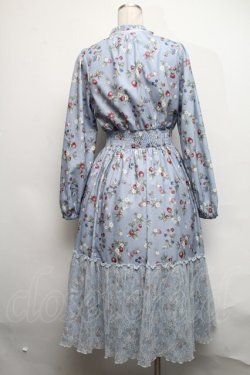 画像2: axes femme / ベリー柄ロングワンピース  サックス S-25-03-23-1050-AX-OP-HR-ZS