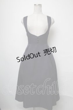 画像1: Fi.n.t / バックレースアップディープVネックジャンパースカート  紺 S-25-03-23-1066-CA-OP-HR-ZS