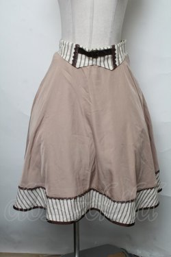 画像1: axes femme / レジメ柄サーキュラースカート  ベージュ S-25-03-23-1068-AX-SK-AS-ZS