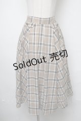 axes femme / ビッグチェック柄ロングスカート  ベージュ S-25-03-23-1070-AX-SK-AS-ZS