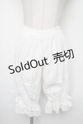中国ロリータ / 裾刺繍ドロワーズ  白 S-25-03-23-1080-LO-PA-HR-ZS