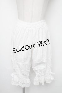 中国ロリータ / 裾刺繍ドロワーズ  白 S-25-03-23-1080-LO-PA-HR-ZS