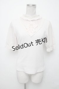 axes femme / チュール切替リブニット  薄ピンク S-25-03-23-1016-AX-TO-HR-ZS