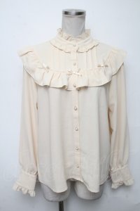 axes femme kawaii / プティリボンブラウス  キナリ S-25-03-23-1017-AX-BL-HR-ZS