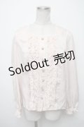 axes femme NOSTALGIE / スクエアネックフリルブラウス  ピンク S-25-03-23-1019-AX-BL-HR-ZS
