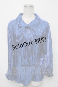 Moi-meme-Moitie / バックリボンブラウス  ブルー S-25-03-23-1024-MO-BL-HR-ZS