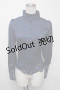 Sheglit / スタンドカラーリボンジャボブラウス  ブルー S-25-03-23-1025-EL-BL-HR-ZS
