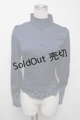 Sheglit / スタンドカラーリボンジャボブラウス  ブルー S-25-03-23-1025-EL-BL-HR-ZS