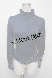 Sheglit / スタンドカラーリボンジャボブラウス  ブルー S-25-03-23-1025-EL-BL-HR-ZS