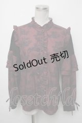 axes femme / トワルドジュイ風線画ブラウス  ボルドー S-25-03-23-1026-AX-BL-HR-ZS