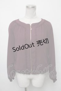 axes femme / レースブルゾン  紫 S-25-03-23-1028-AX-CO-HR-ZS