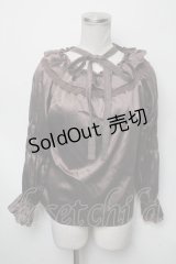 axes femme / ギャザーデザインサテンブラウス  ブラウン S-25-03-23-1029-AX-BL-HR-ZS