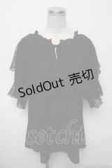 axes femme / レース襟トップス  黒 S-25-03-23-1031-AX-BL-HR-ZS