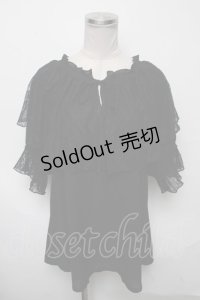 axes femme / レース襟トップス  黒 S-25-03-23-1031-AX-BL-HR-ZS